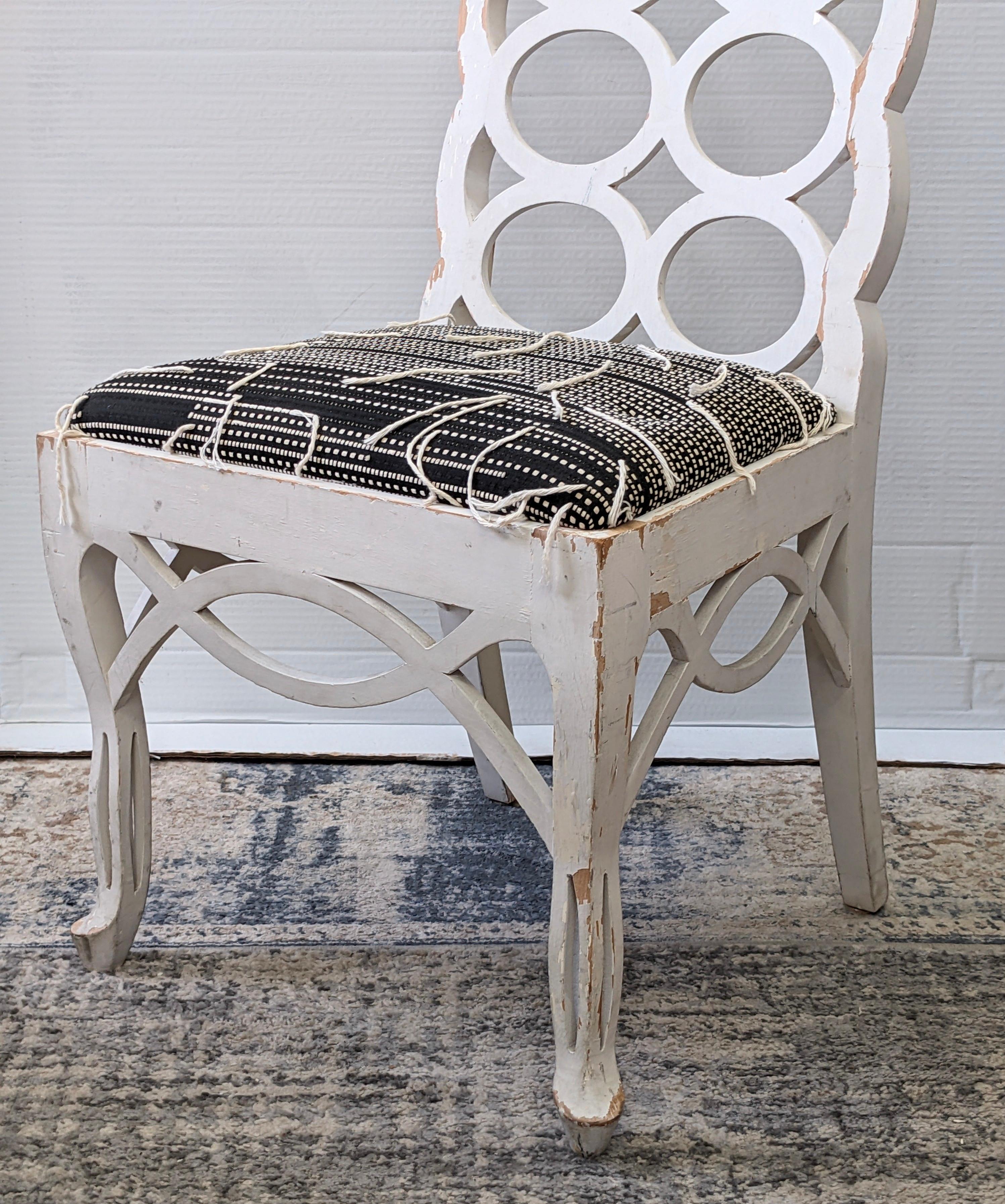 Carved Edwin Lutyens Style Loop Back Chair For Sale