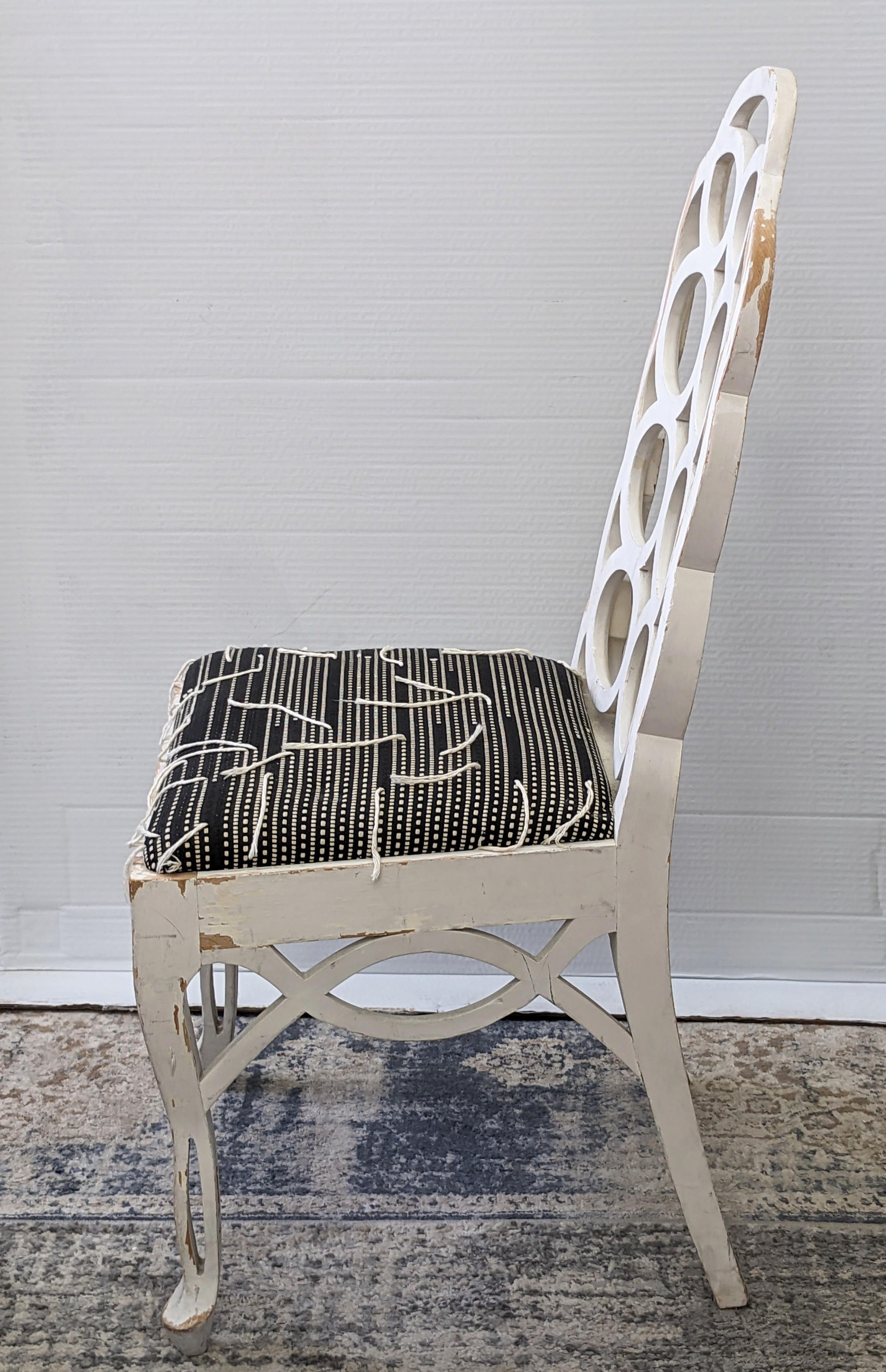 Edwin Lutyens Style Loop Back Chair In Good Condition For Sale In Riverdale, NY