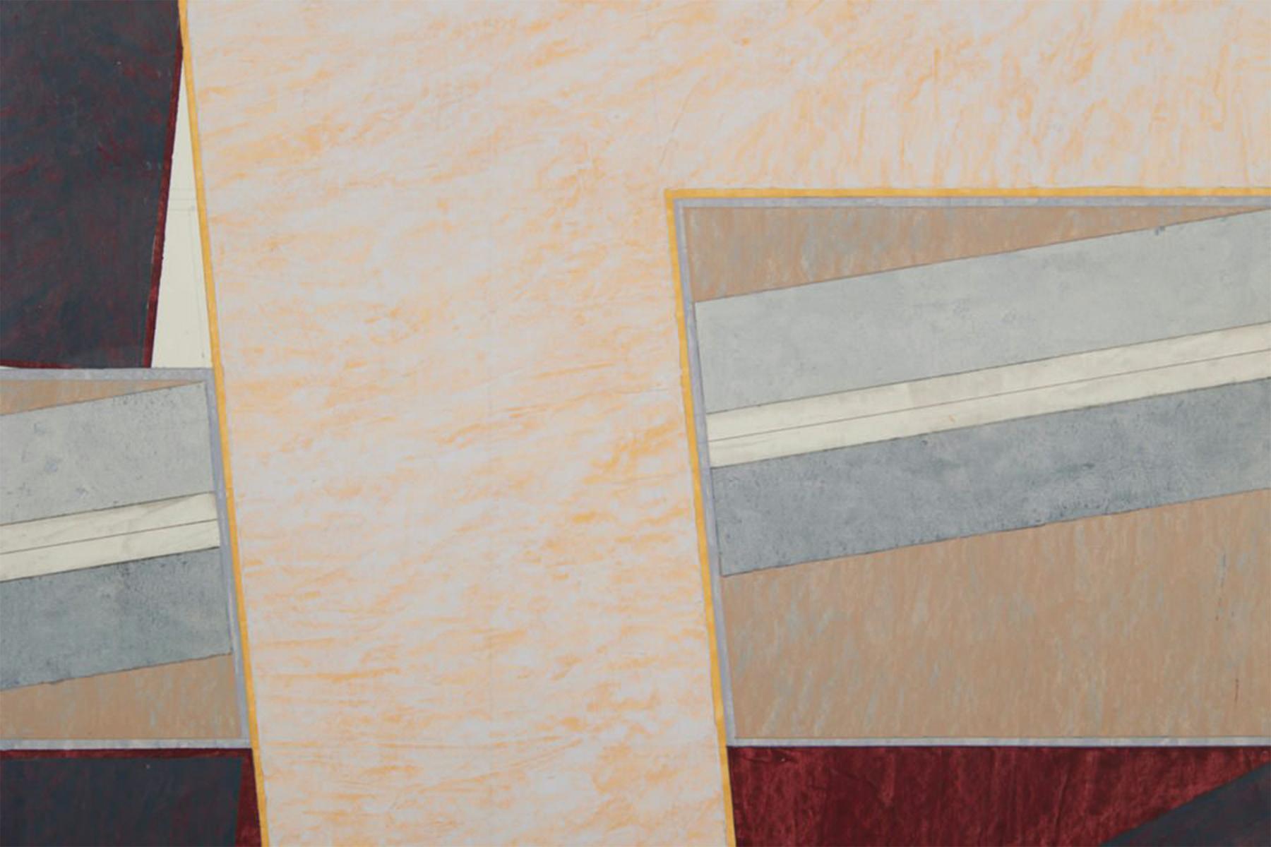 Broken Eis, große Gouache aus der Mitte des 20. Jahrhunderts, Op Art Cleveland School Künstler im Angebot 1