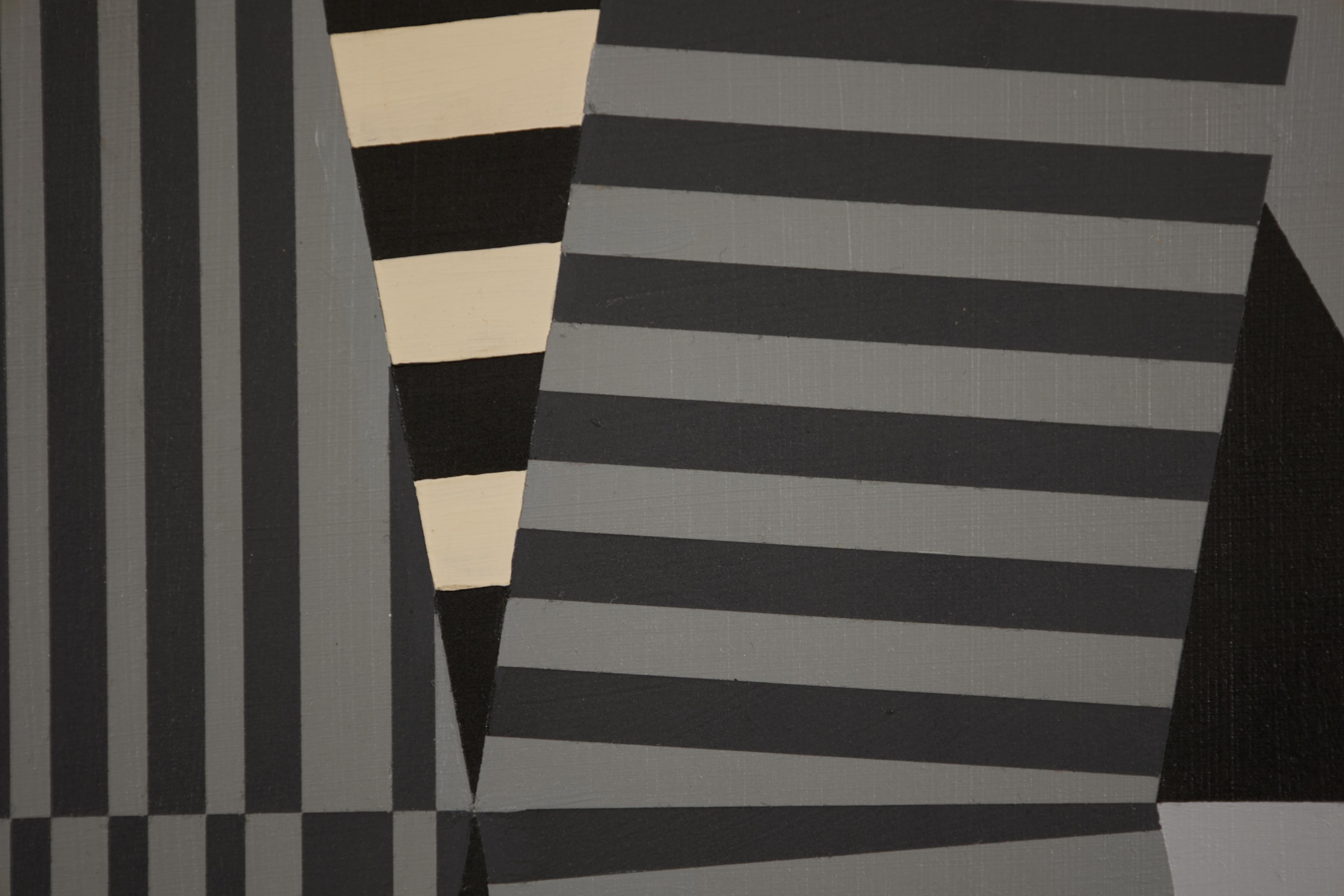 Edwin Mieczkowski (American, 1929-2017)
Curved Dimensions, 1965
Acrylic on board
Signed, dated and titled verso
30 x 29.75 inches

Edwin Mieczkowski, born in Pittsburgh, was a leader of geometric and perceptual abstraction during the latter part of
