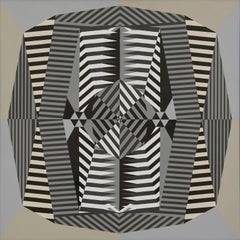 Curved Dimensions, Abstract OpArt Geometrical, Mid-Century Cleveland Artist