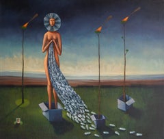 Edwin Rojas, "Tejedora de sueños", figurative, surrealist