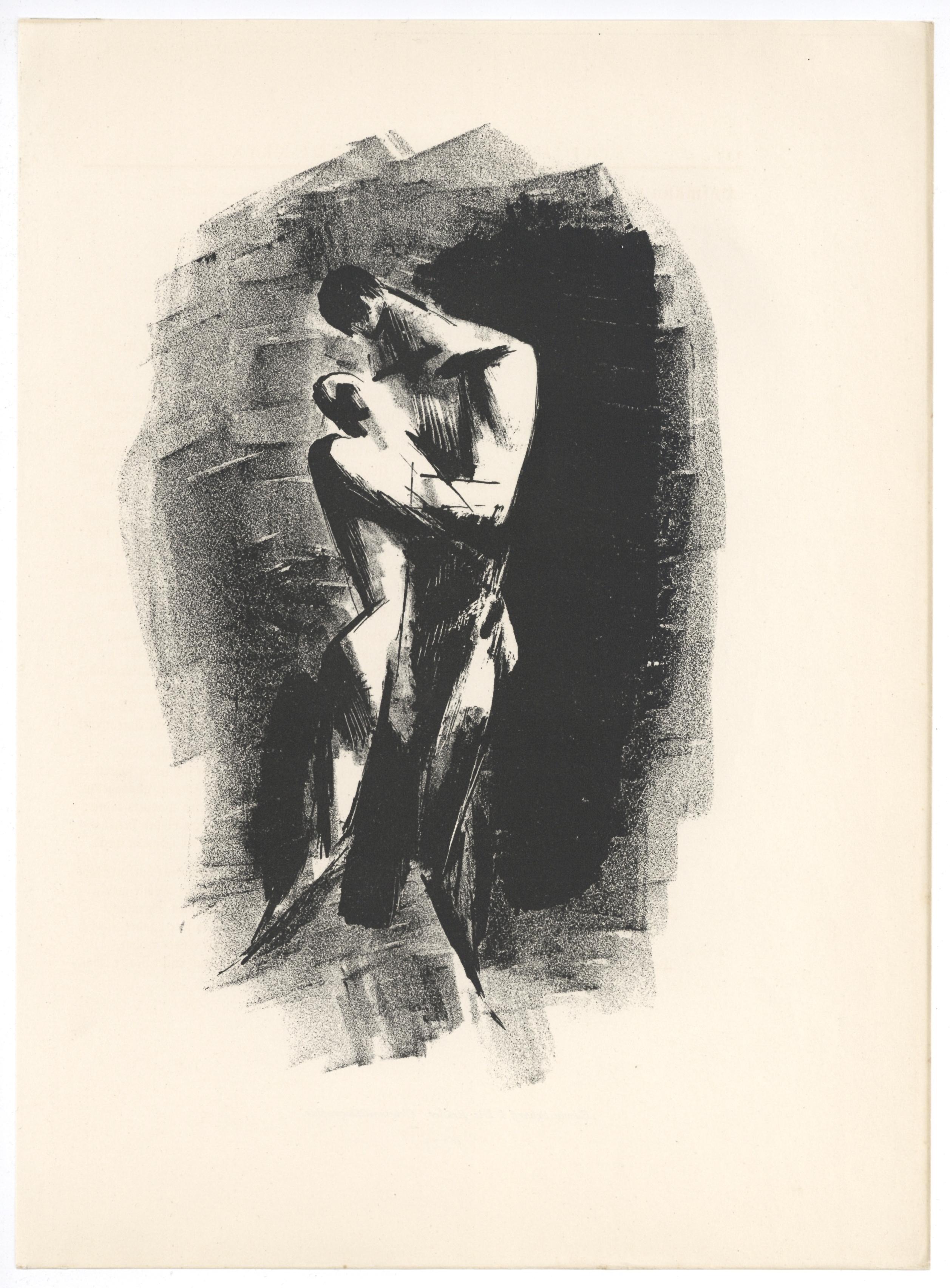 Original-Lithographie „Die Bruder“ – Print von Edwin Scharff