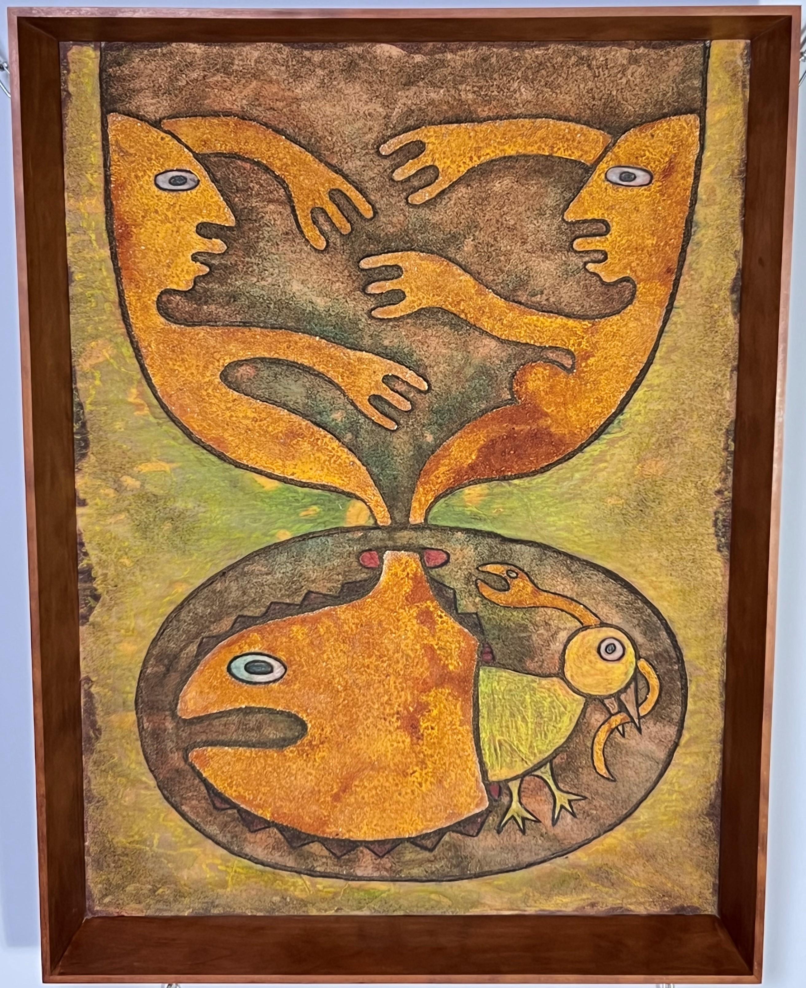 Mexican Edwin Scheier Sand Painting For Sale
