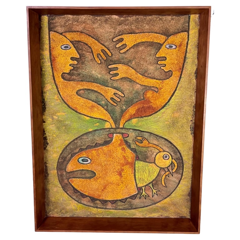Edwin Scheier Sand Painting For Sale at 1stDibs