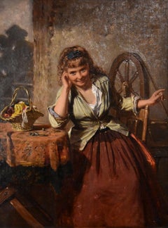 Oil Painting by Edwin Thomas Roberts "The Eavesdropper"