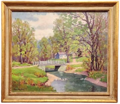 Along The Creek, c. 1920s - 1930s, (Possibly) Tennessee Landscape, Antique Rural