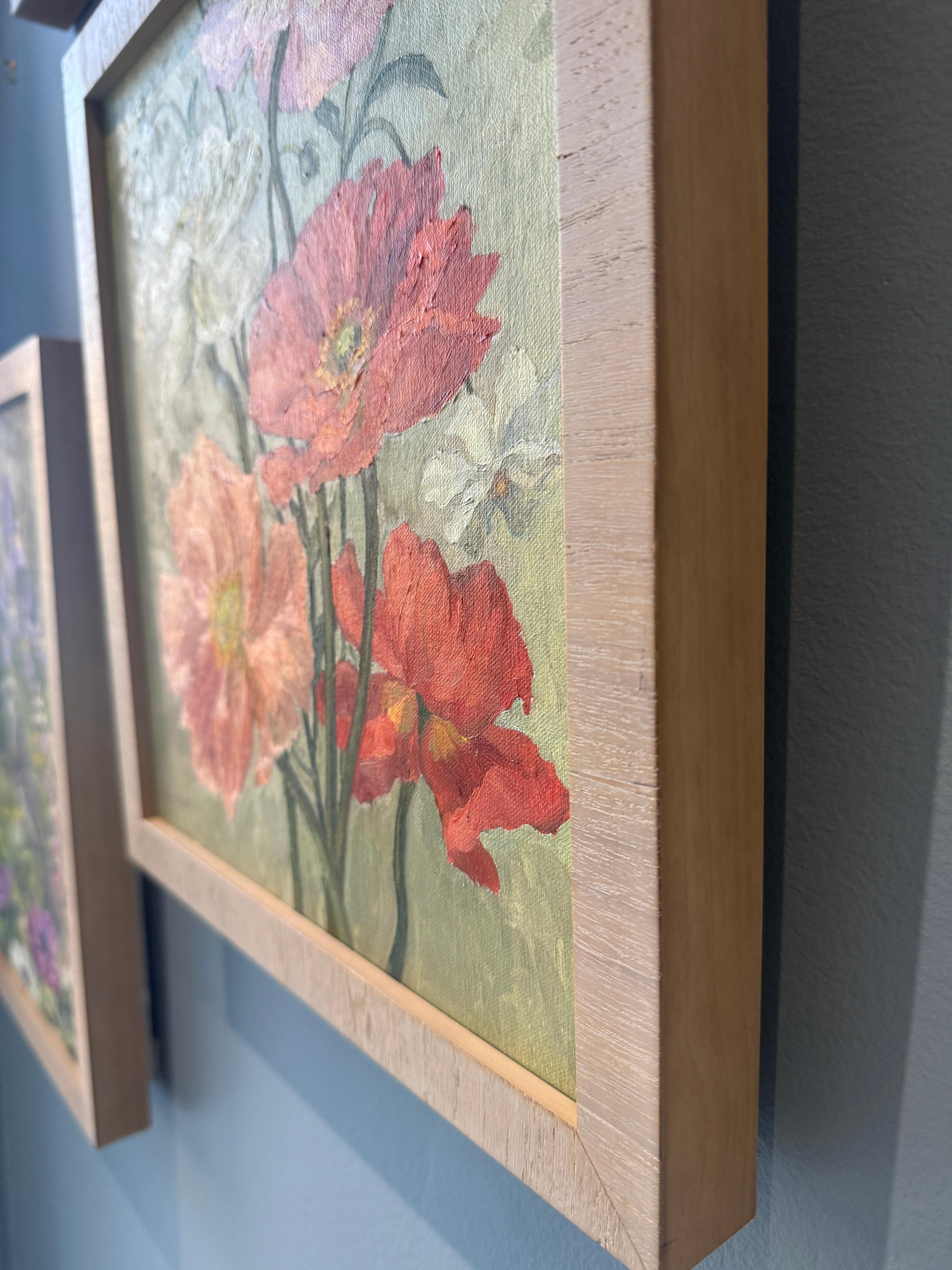 „ Mohnblumen-Promenade“ Amerikas realistisches Stillleben mit leuchtenden und farbenfrohen Blumen im Angebot 3