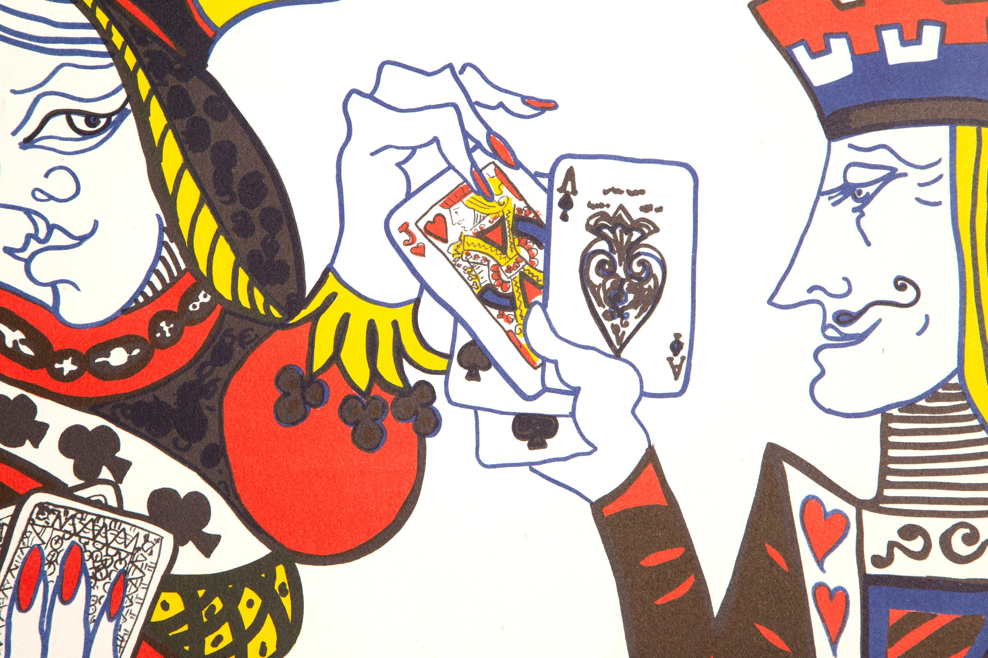 Giocatori di carte, litografia Pop Art di Edwina Sandys in vendita 1