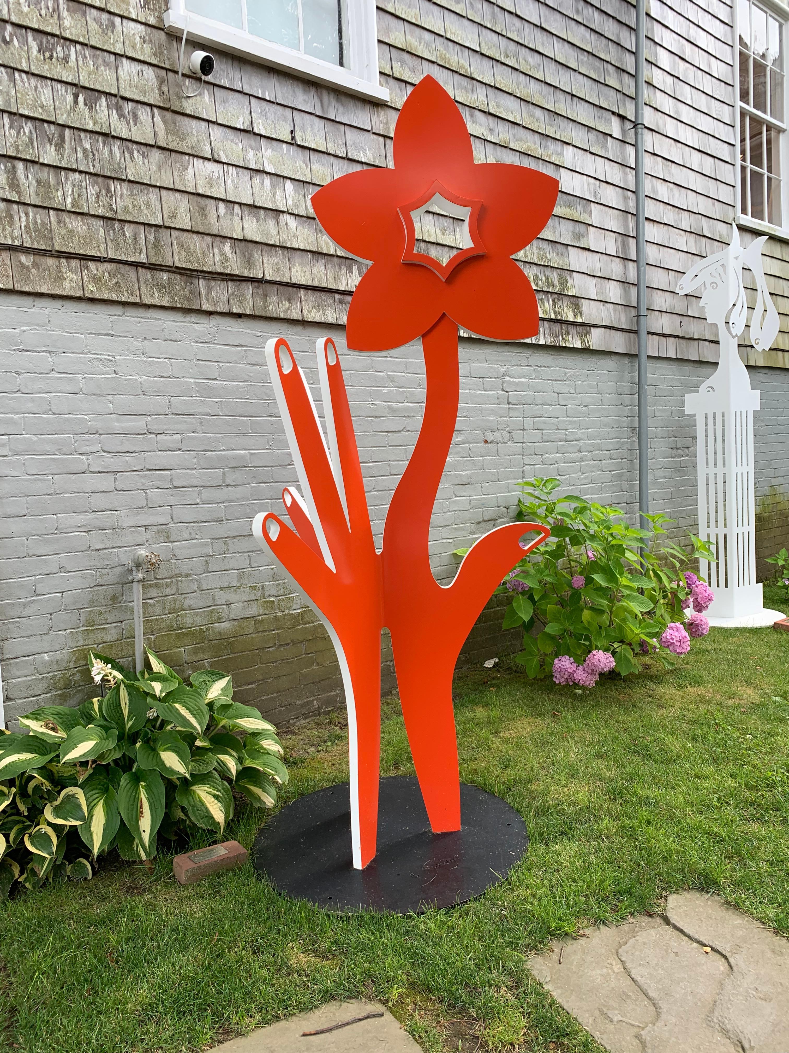 Edwina Sandys Abstract Sculpture - Digital Daffodil - Orange