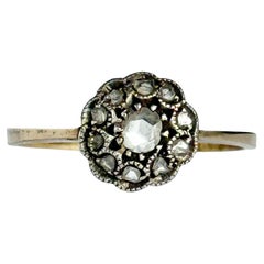 Bague Edwradian en or 18 carats avec diamant taillé en rose