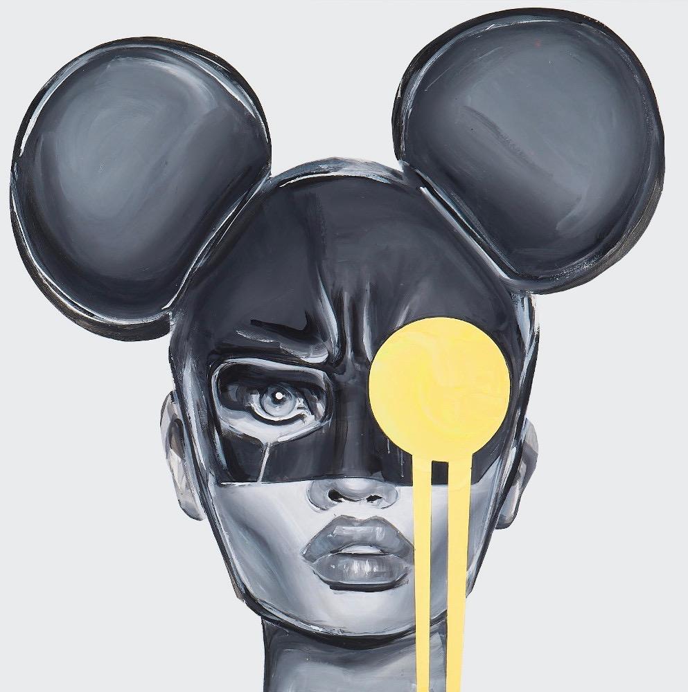 Mickey Inspiration - Beige Figurative Painting by Edyta Grzyb