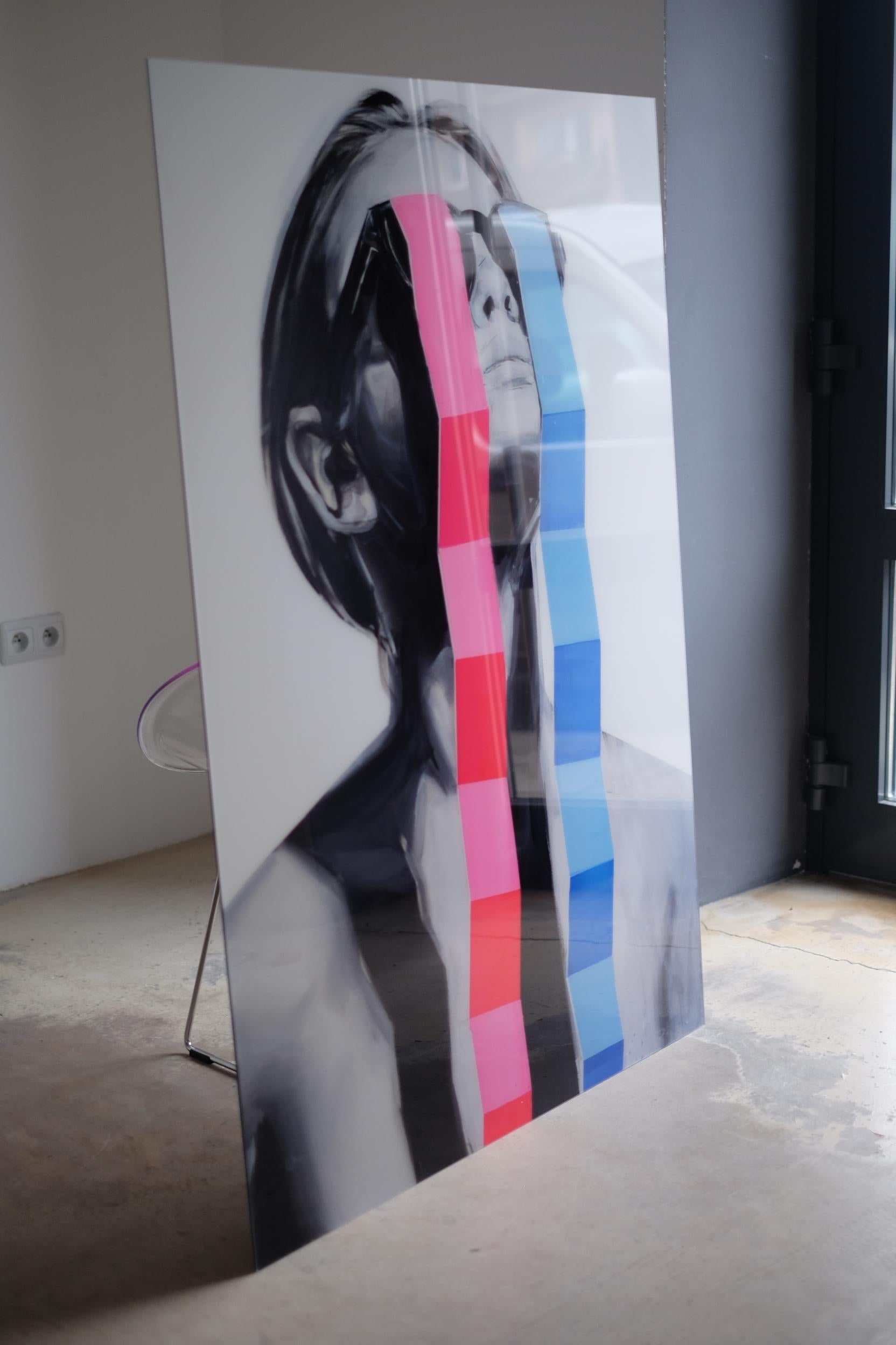 „PLACEBO.3“ Porträt Pop Art Plexiglasdruck 55' x 39' Zoll von Edyta Grzyb im Angebot 2