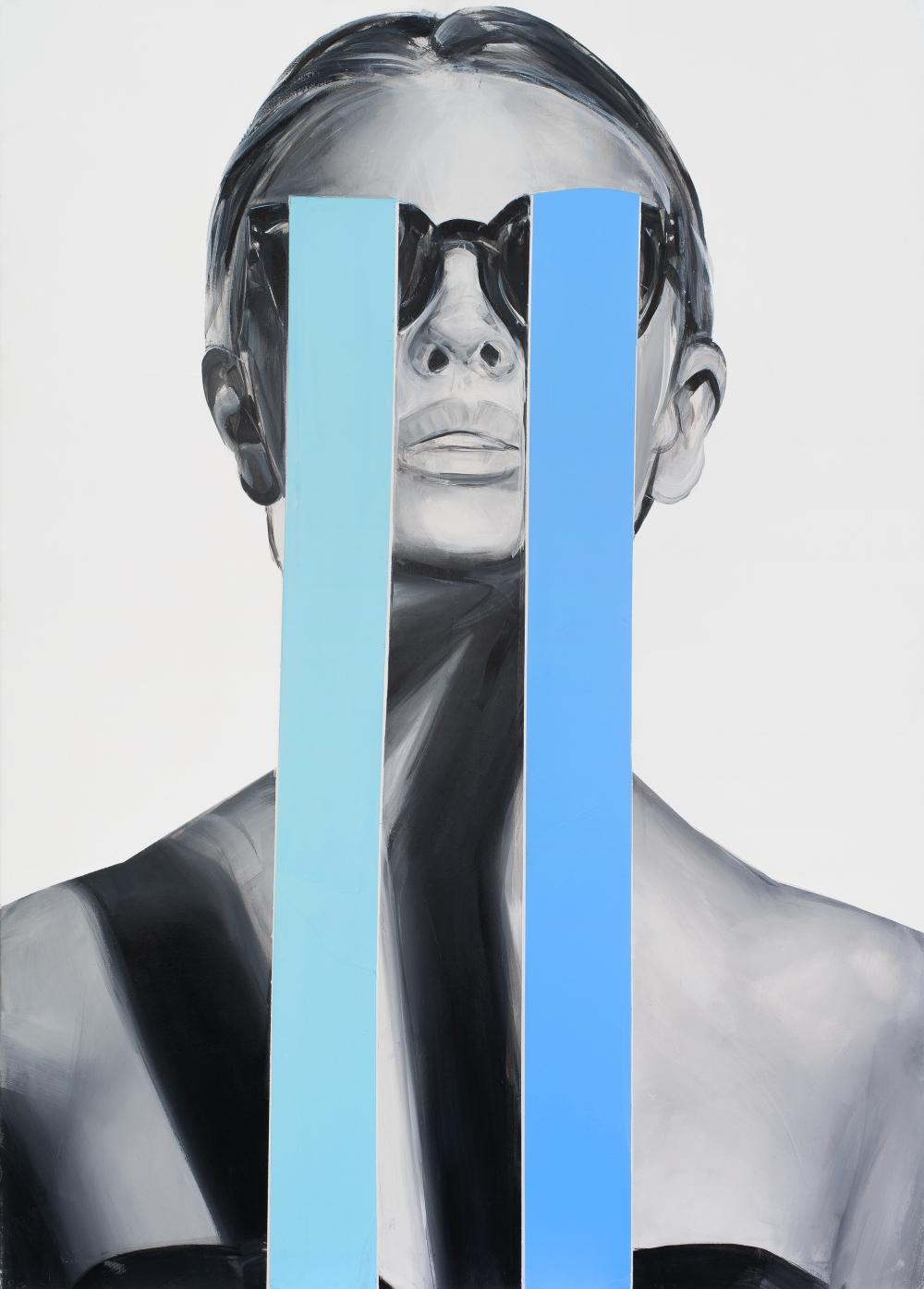 "PLACEBO.5" Retrato Pop Art Impresión en plexiglás 55' x 39' pulgadas por Edyta Grzyb