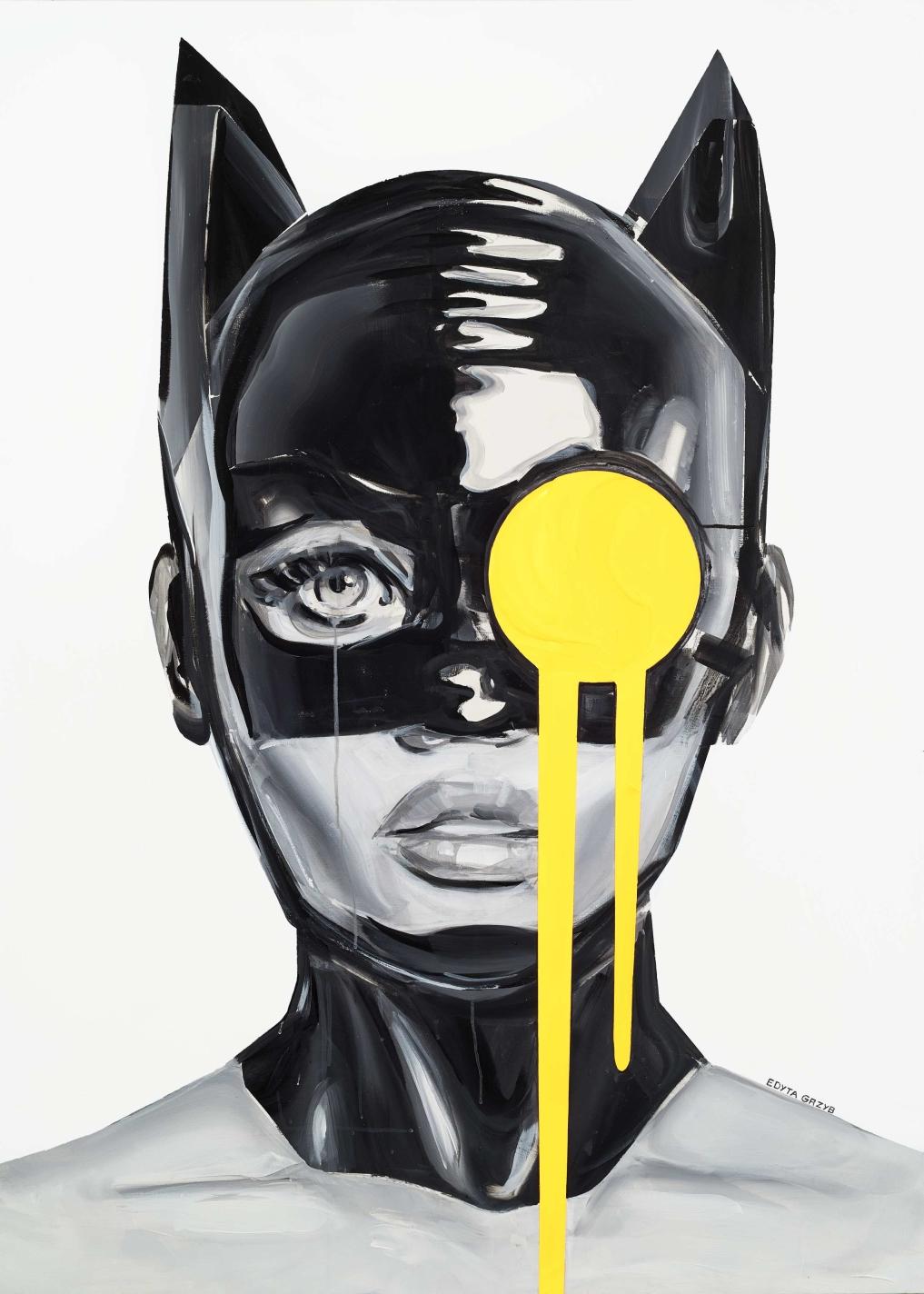 "VINYL BATWOMAN" Plexiglass Print 39' x 28' in Ed. of 50 by Edyta Grzyb

Image form: pigment print behind acrylic glass, glossy, inlaid. On the back with a mounting rail for hanging on the wall.												
On the back of the work there is a