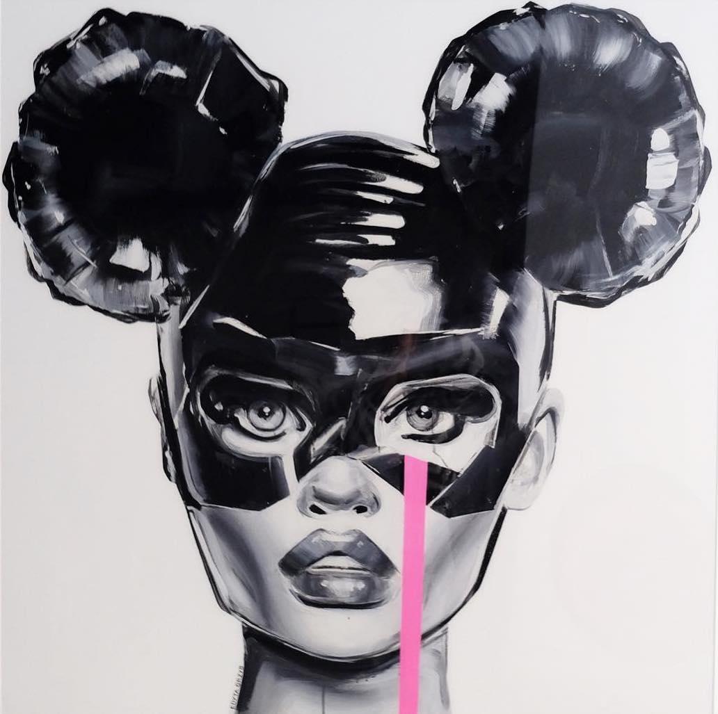 "VINILO MICKEY MOUSE" Impresión en plexiglás 39' x 39' en Ed. de 5 por Edyta Grzyb