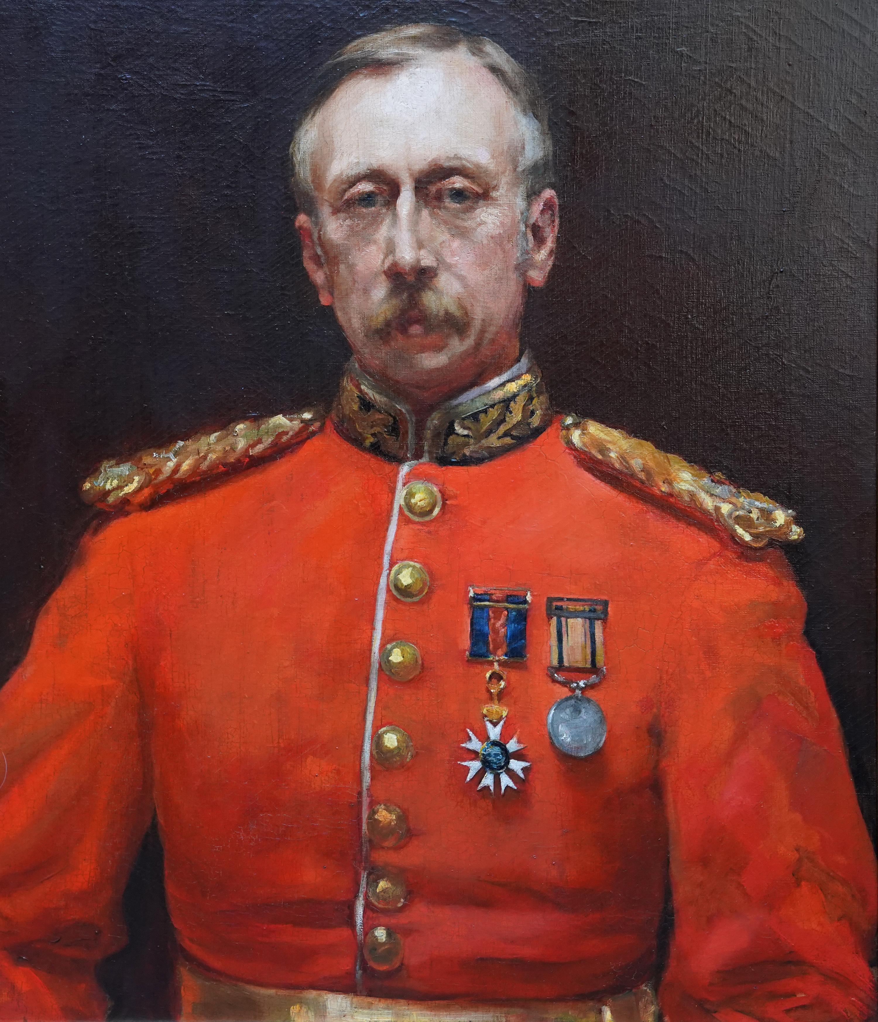 Portrait du major général Harding Steward - Peinture à l'huile militaire britannique du 19e siècle - Réalisme Painting par Edyth Starkie