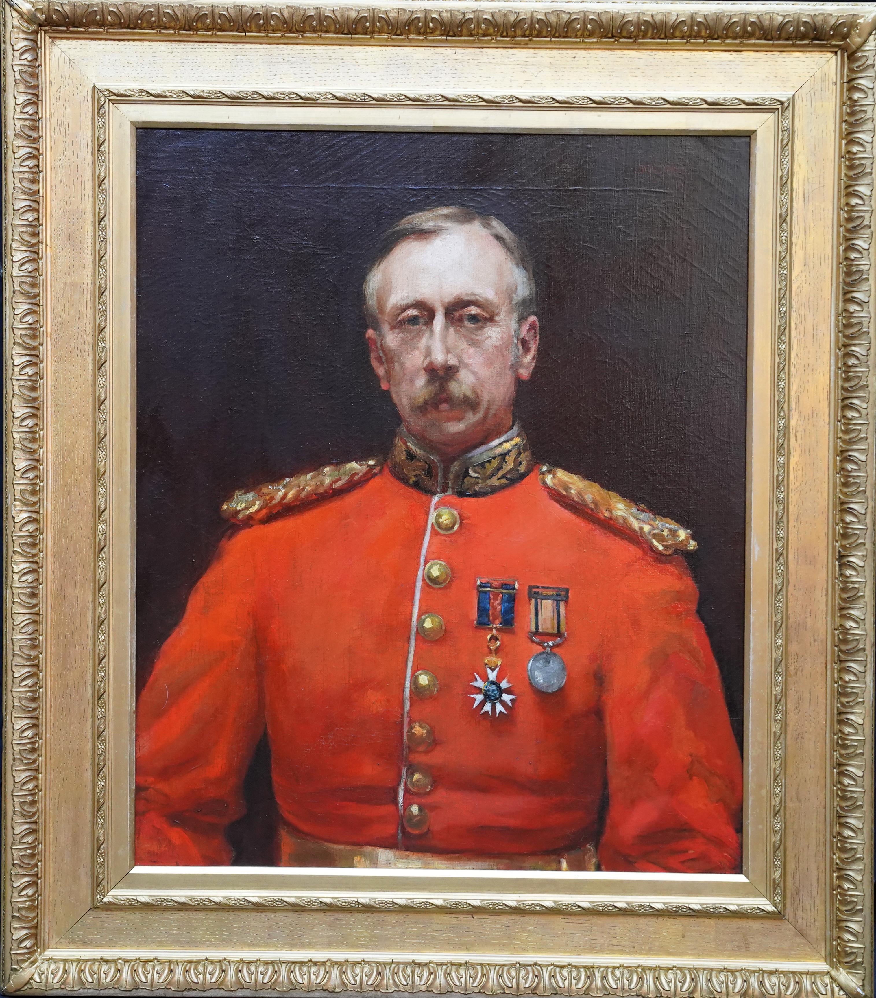 Portrait Painting Edyth Starkie - Portrait du major général Harding Steward - Peinture à l'huile militaire britannique du 19e siècle