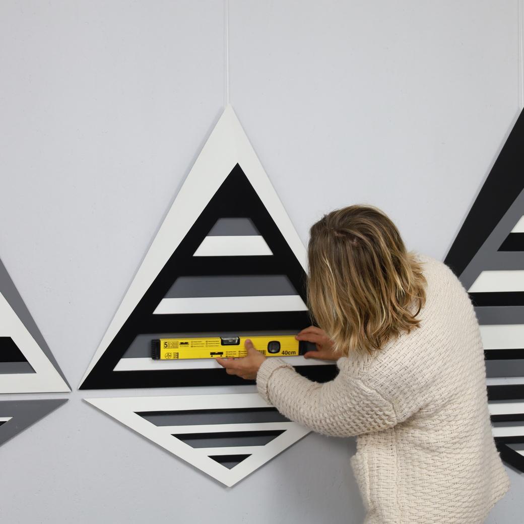 Fine XX secolo Eef de Graaf - Scultura geometrica da parete (trittico), Paesi Bassi, anni '80 in vendita