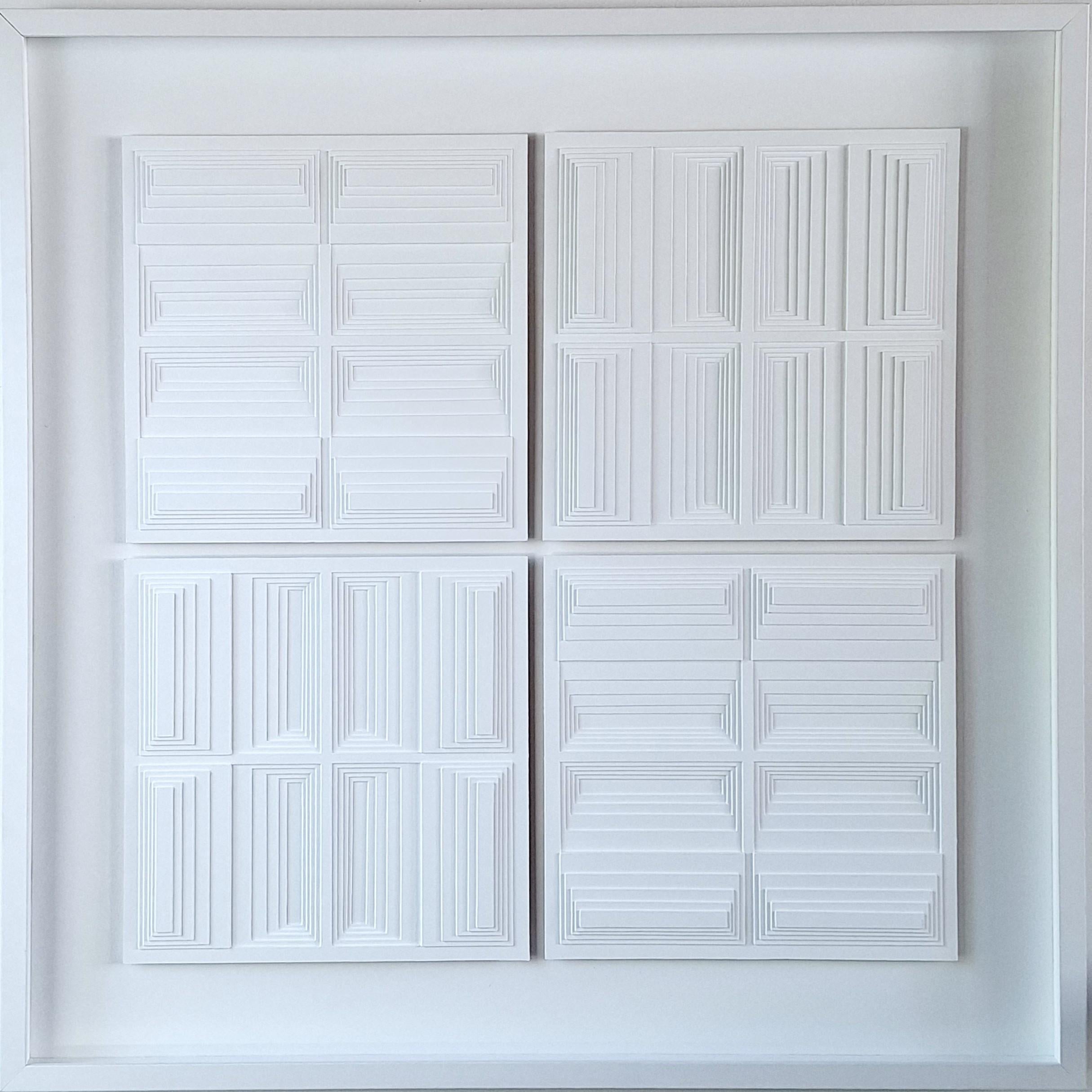 16 Quadranti - pittura astratta moderna e contemporanea in rilievo - Painting Contemporaneo di Eef de Graaf