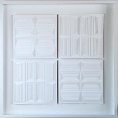 16 Quadrants - peinture abstraite contemporaine moderne relief