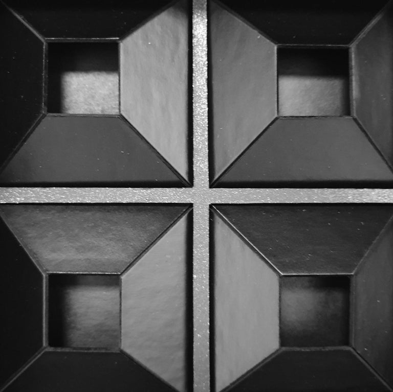 Eef de Graaf 9 black quadrants contemporary modern abstract