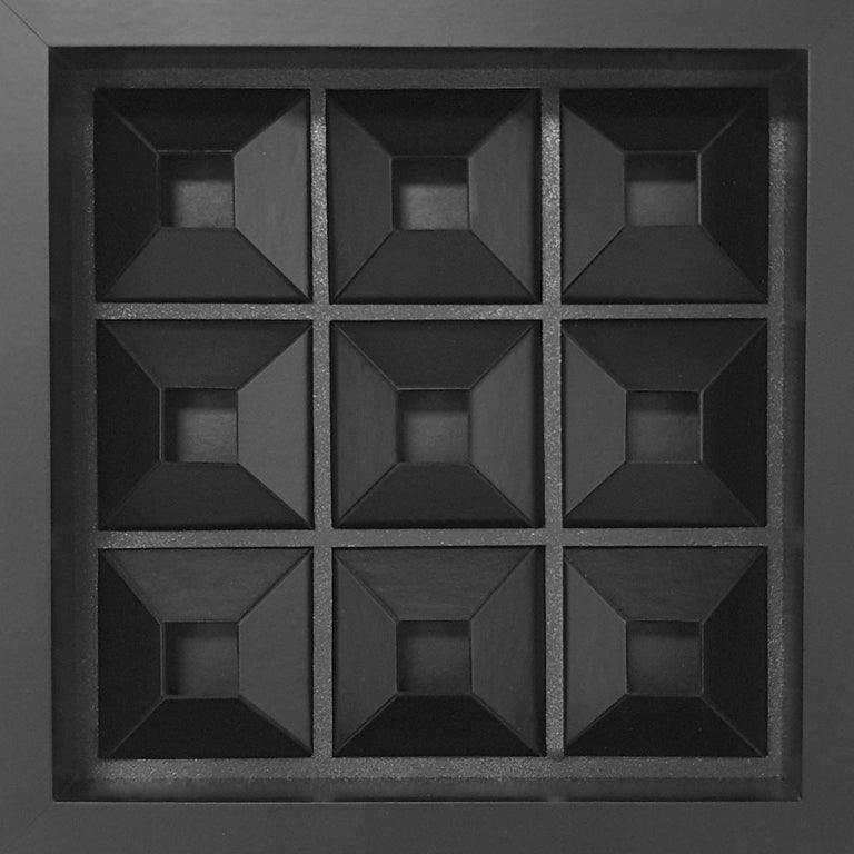 Eef de Graaf 9 black quadrants contemporary modern abstract