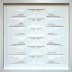BB10022022 - white contemporary modern abstract geometric painting relief