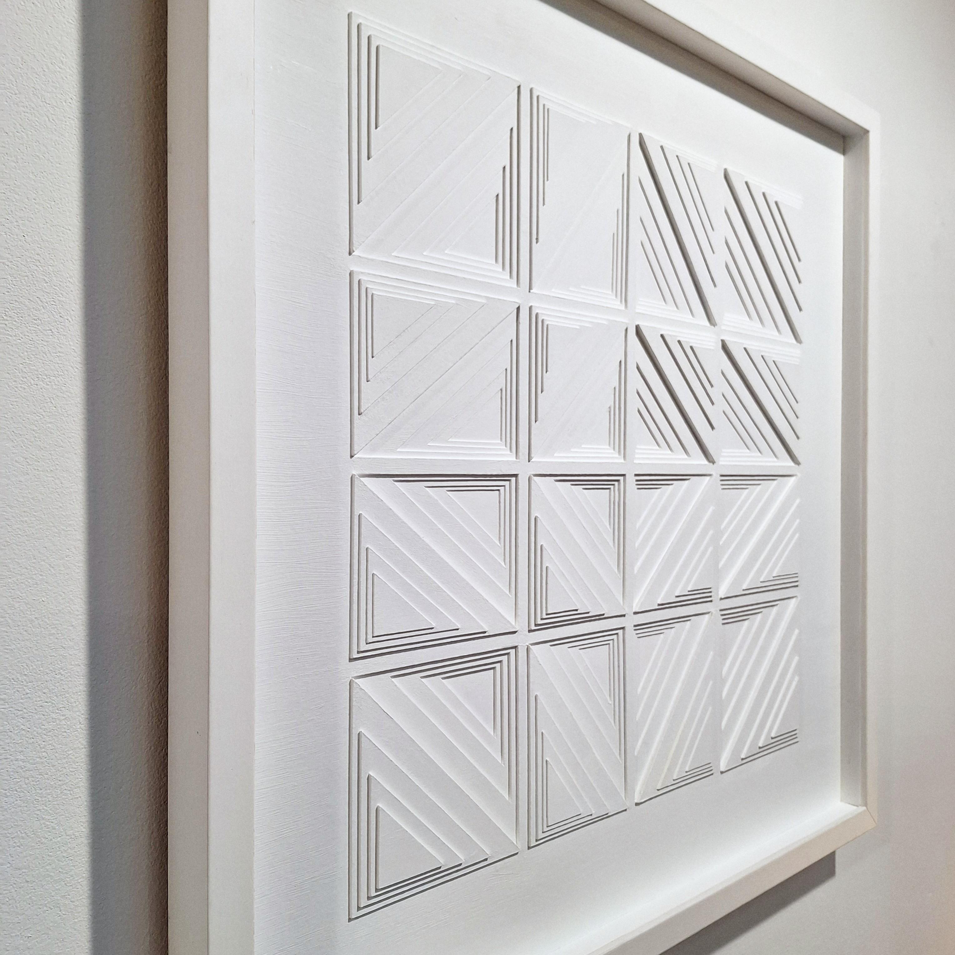 BB30102 - dipinto astratto moderno contemporaneo in rilievo - Abstract Painting Grigio di Eef de Graaf