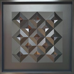 Variation de la forme du diamant no. 6 - peinture abstraite moderne contemporaine relief