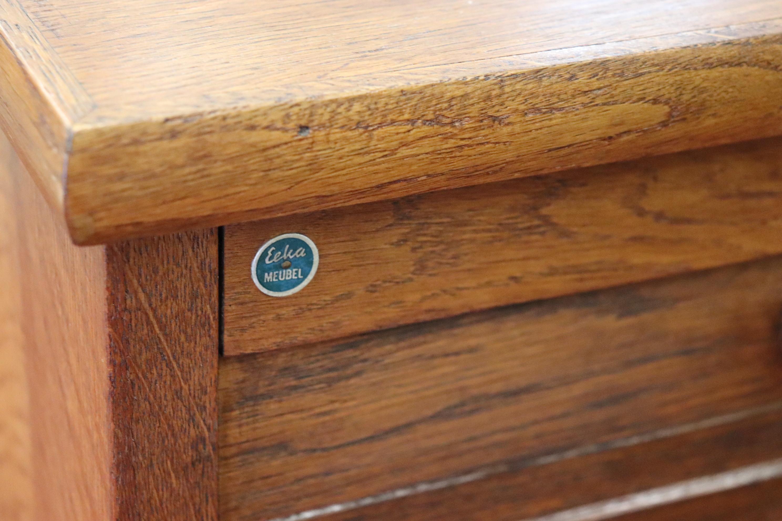 Wood Eeka Oak File Cabinet Drawers Tambour Door