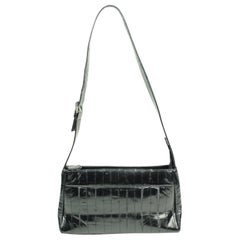 Eel Skin Lsslm1 Black Leather Shoulder Bag
