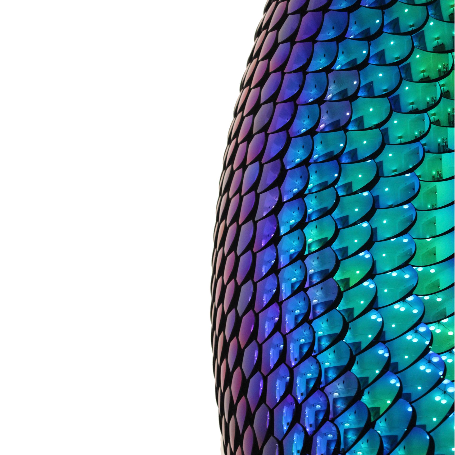 Blue & Green Torus Shape Art Wall Sculpture Habitat Elusive by Eelco Hilgerson For Sale 1