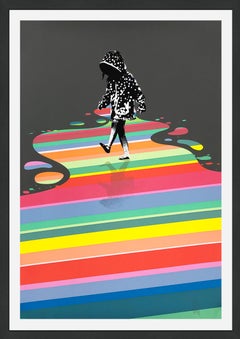 Nach dem Regenbogen (gerahmter, handsignierter Siebdruck)