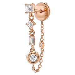 EEP Mono Earring Carré Diamonds / Rose Gold