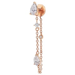 EEP Mono Earring Pear Diamonds or Rose Gold