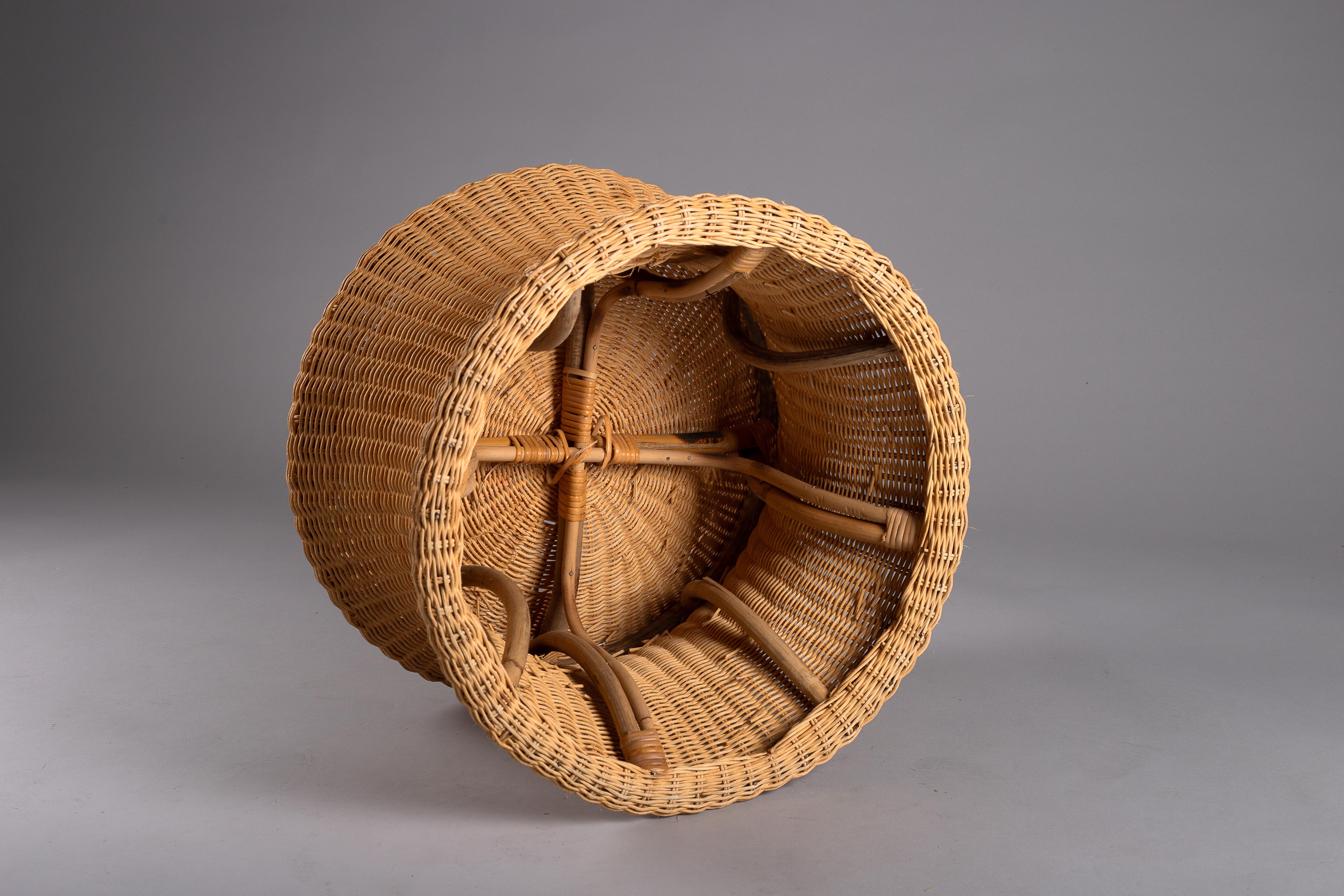 Osier Eero Aarnio, tabouret Juttu en osier des années 1960 pour Artek en vente