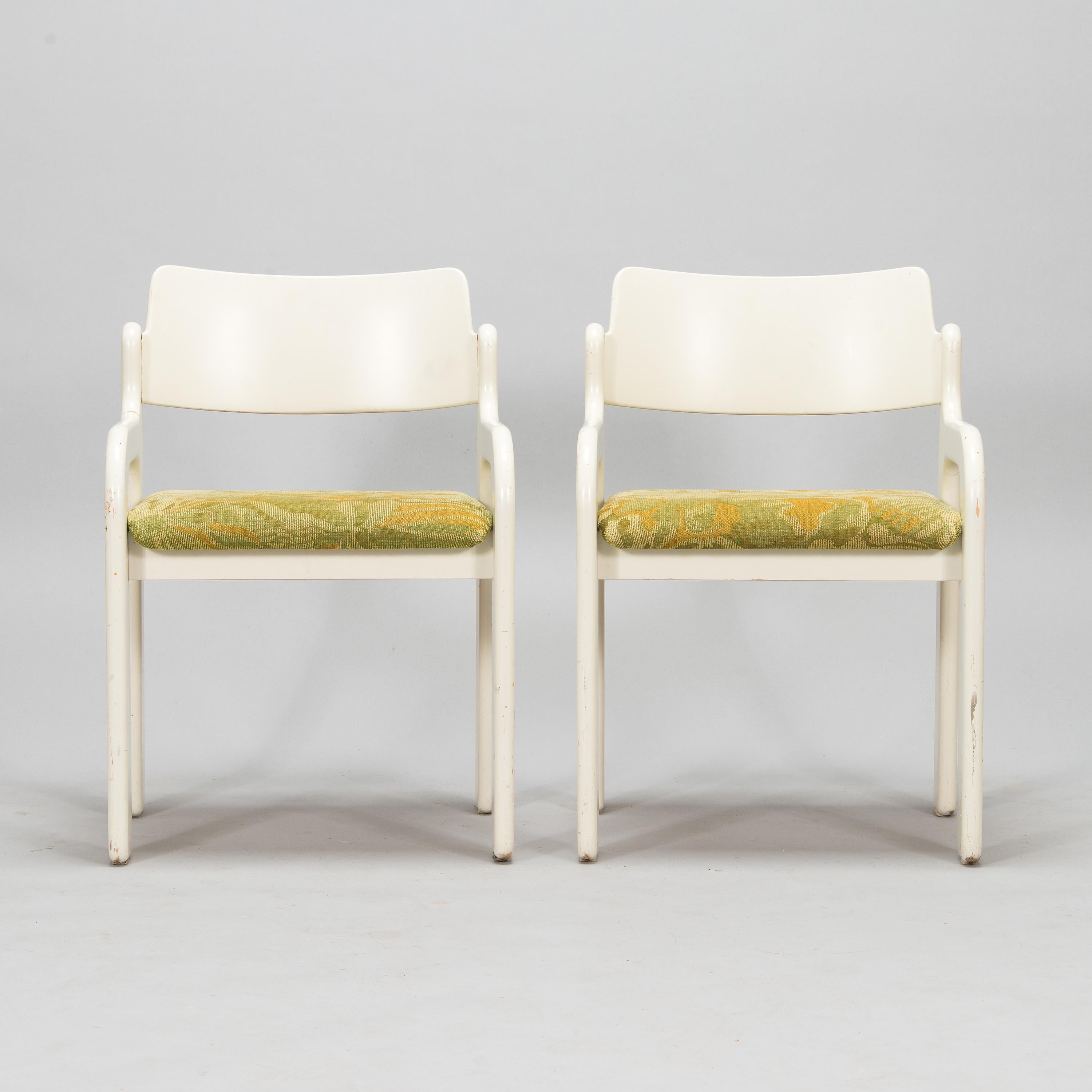 Eero Aarnio 4 Chairs Model Flamingo for Asko Finland Marked, 1970s In Fair Condition For Sale In Paris, FR