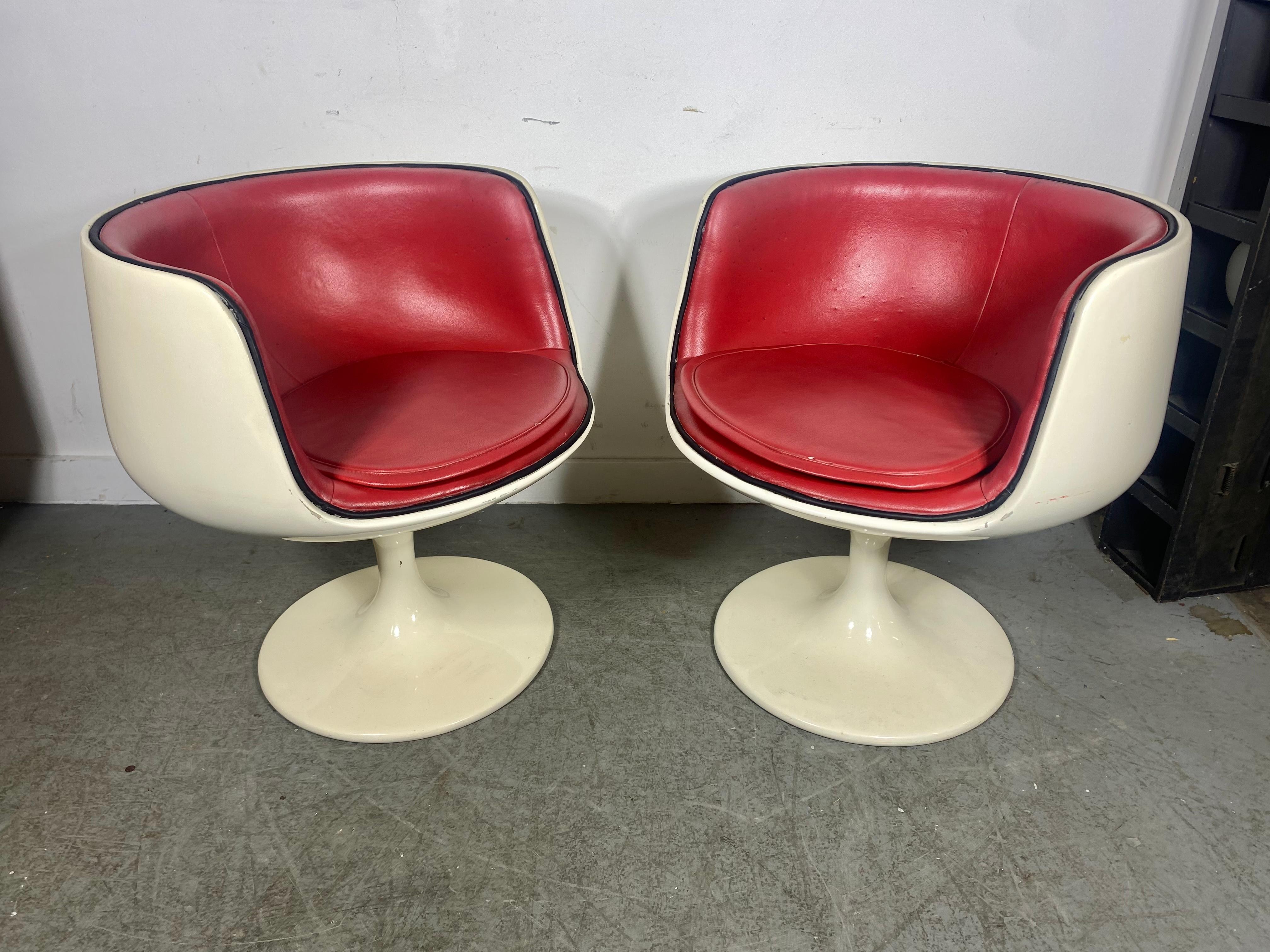 Leather  Eero Aarnio, Asko Cognac V.S.O.P Chairs... Classic Pop MOdernist  For Sale