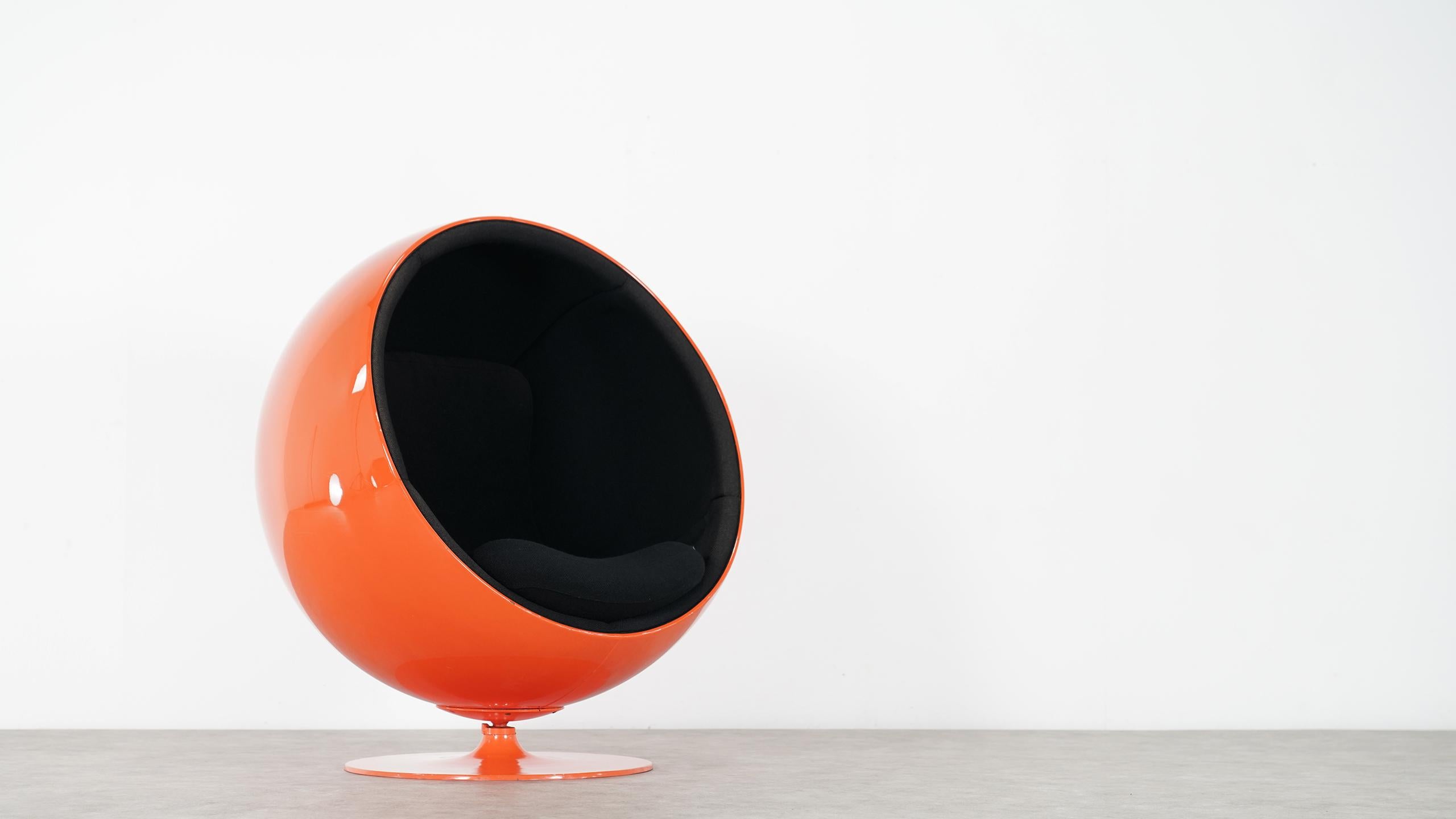 Eero Aarnio, Ball Chair by Asko, Signed 1, Edition in Bright Orange 1963 Finland 6