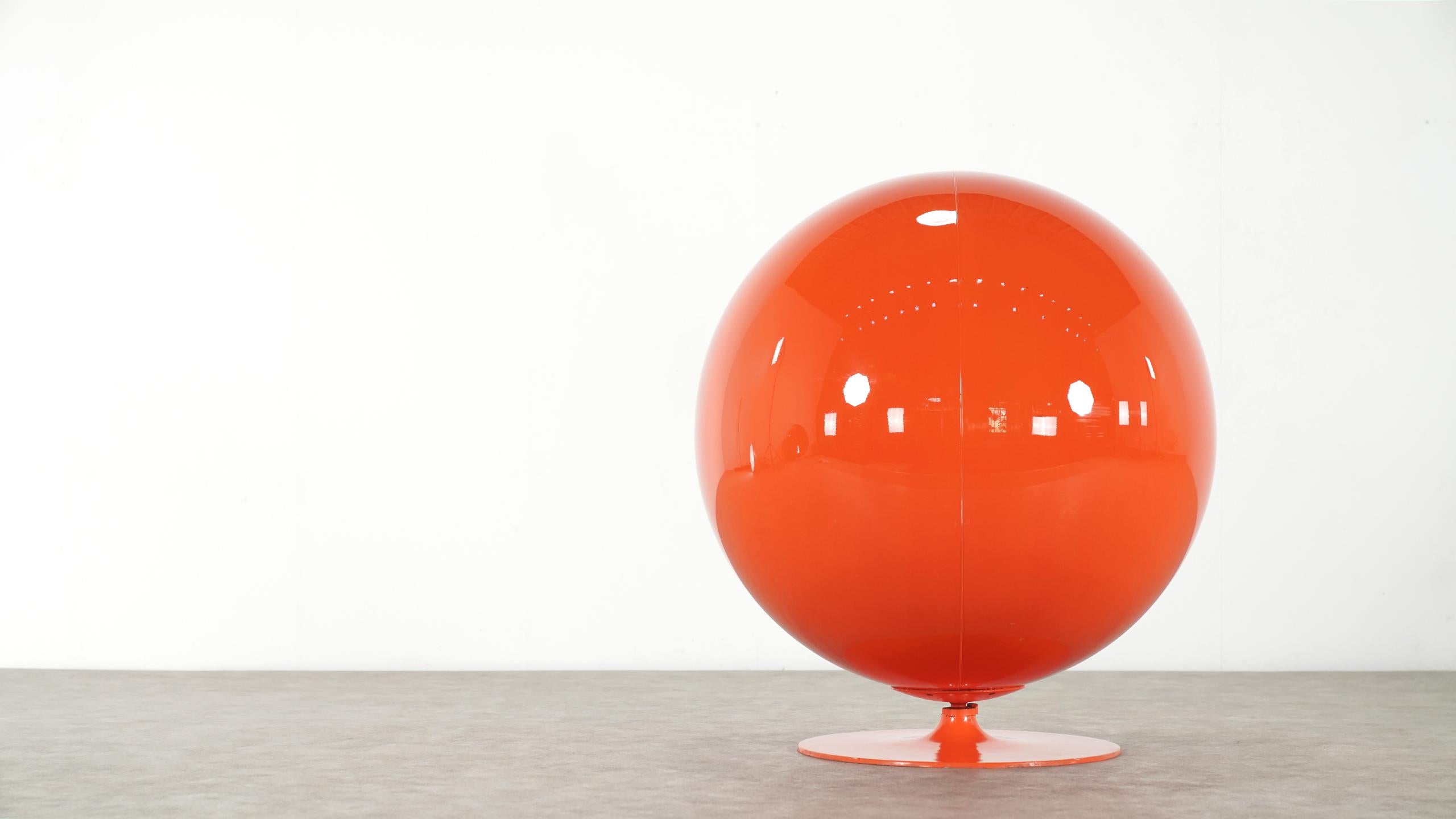 Danish Eero Aarnio, Ball Chair by Asko, Signed 1, Edition in Bright Orange 1963 Finland