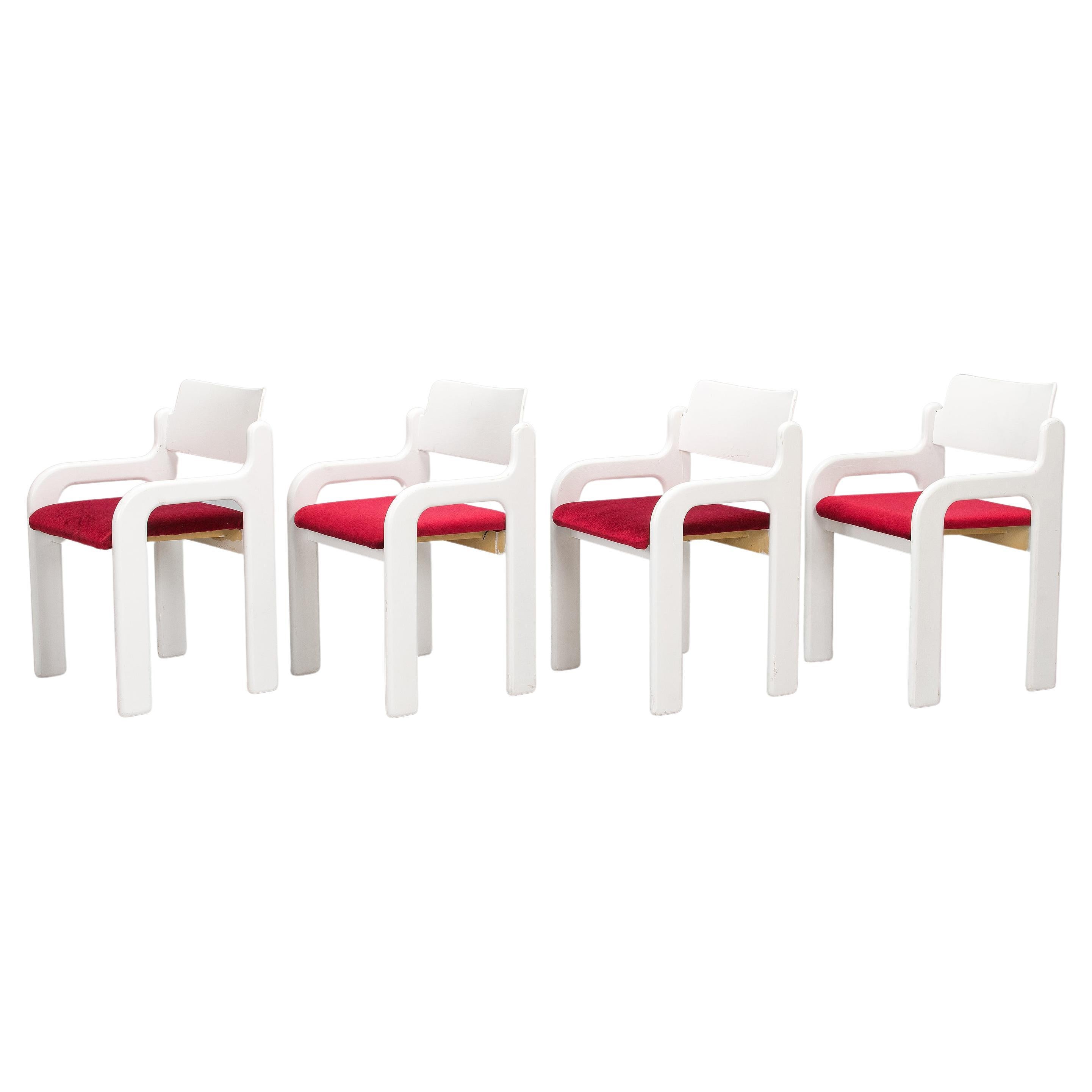 Eero Aarnio Dining chairs 'Flamingo' for Asko  set of 4 Finland 1970s For Sale