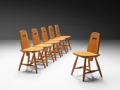 Eero Aarnio for Laukaan Puu Set of Six Dining Chairs in Solid Pine