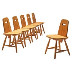 Eero Aarnio for Laukaan Puu Set of Six Dining Chairs in Solid Pine