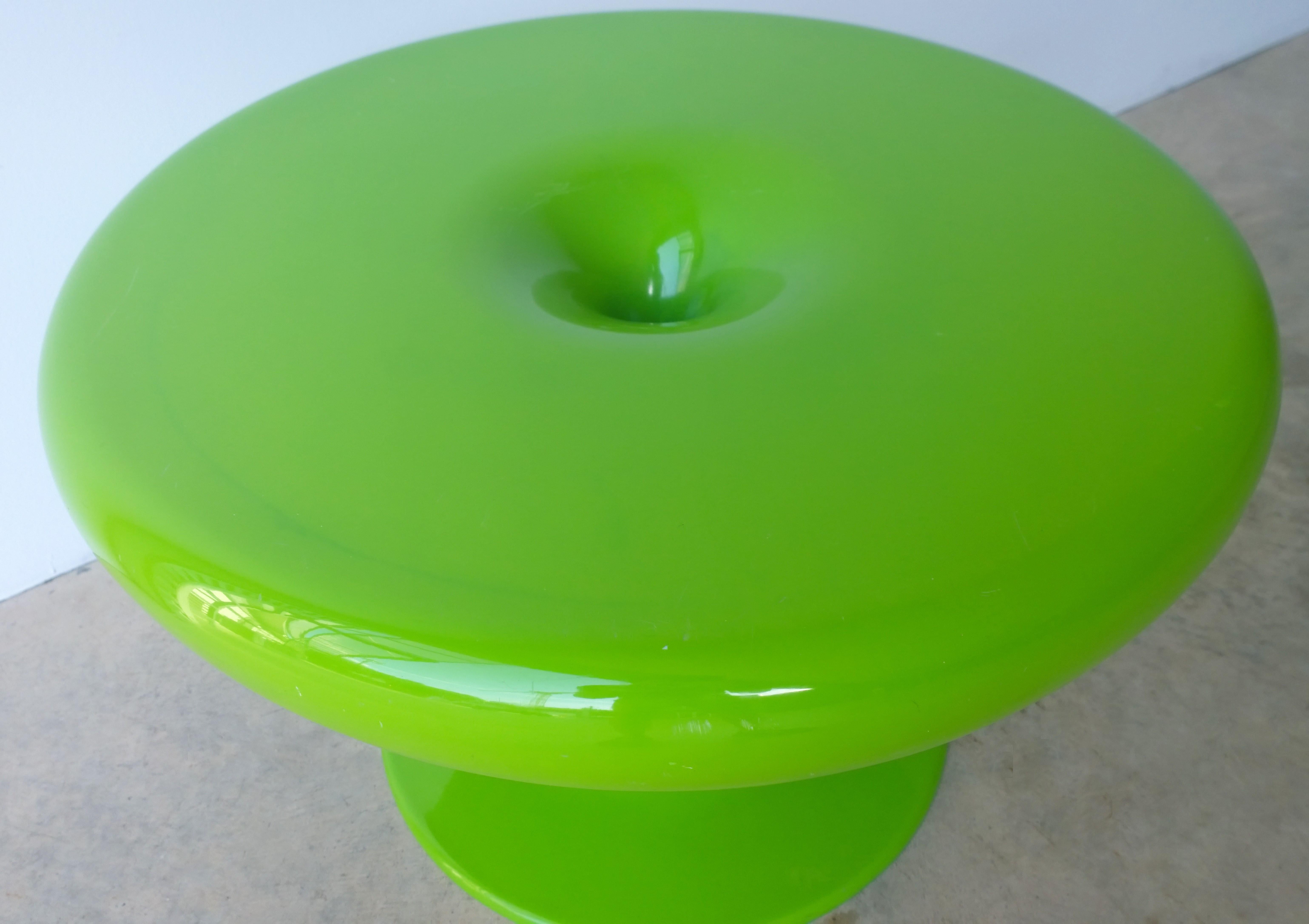 Eero Aarnio Kantarelli Molded Plastic Green Fiberglass Occasional Side Table 7