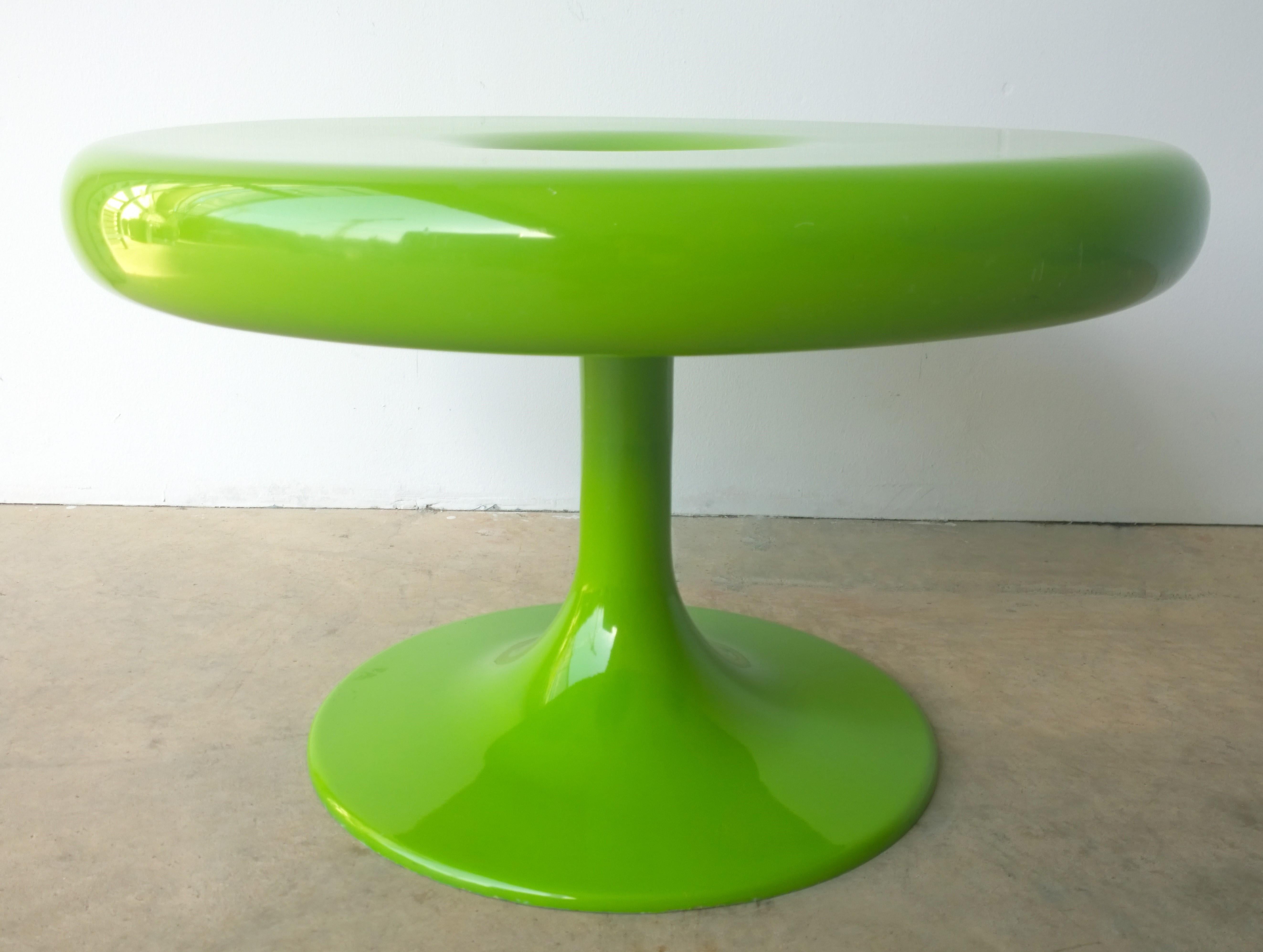 Mid-Century Modern Eero Aarnio Kantarelli Molded Plastic Green Fiberglass Occasional Side Table