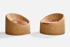 Eero Aarnio, Sedie da salotto, rattan, pelle, Finlandia, anni '70