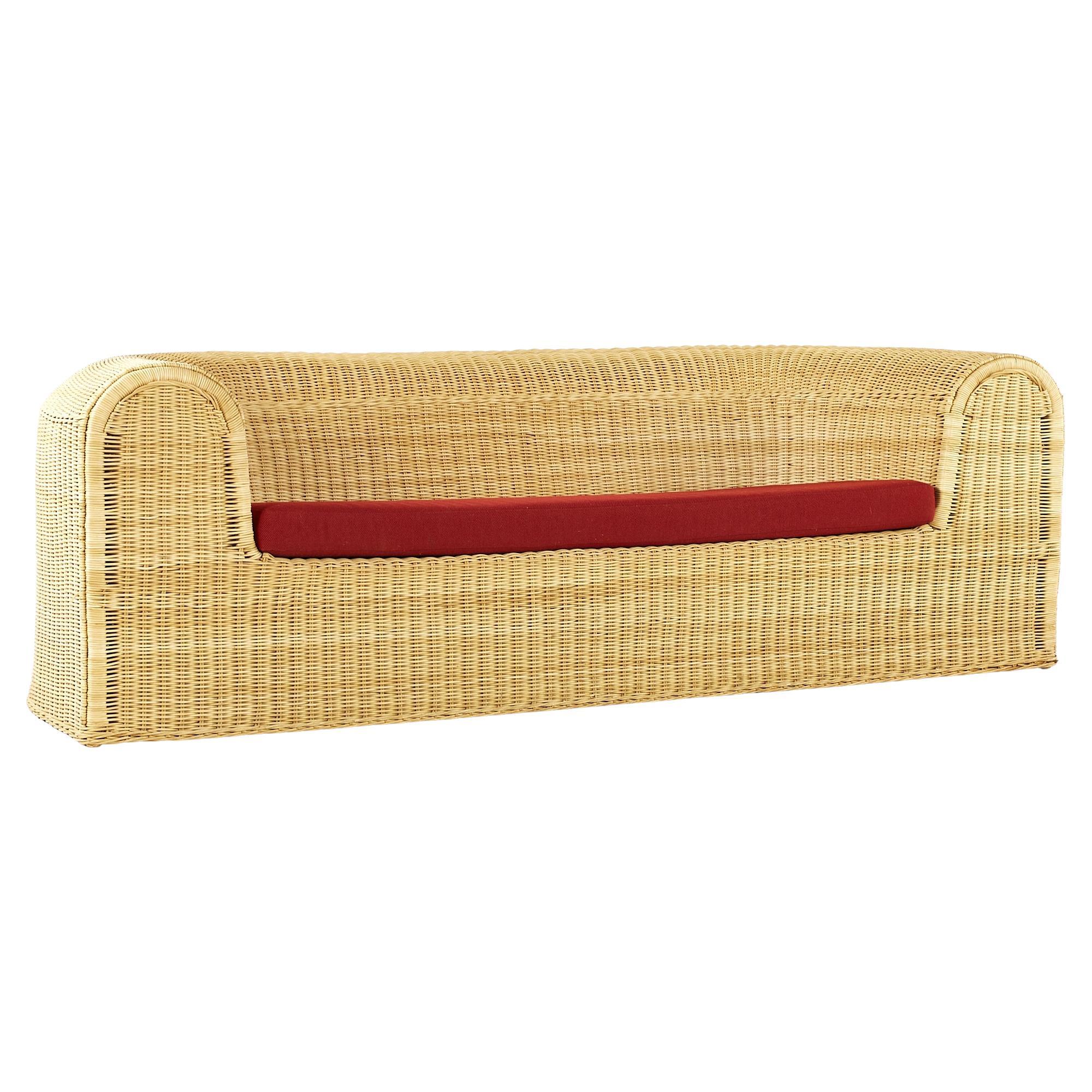 Eero Aarnio Mid Century Rattan Sofa For Sale