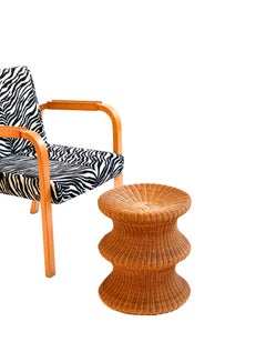 Eero Aarnio mushroom stool in rattan for asko circa 1960