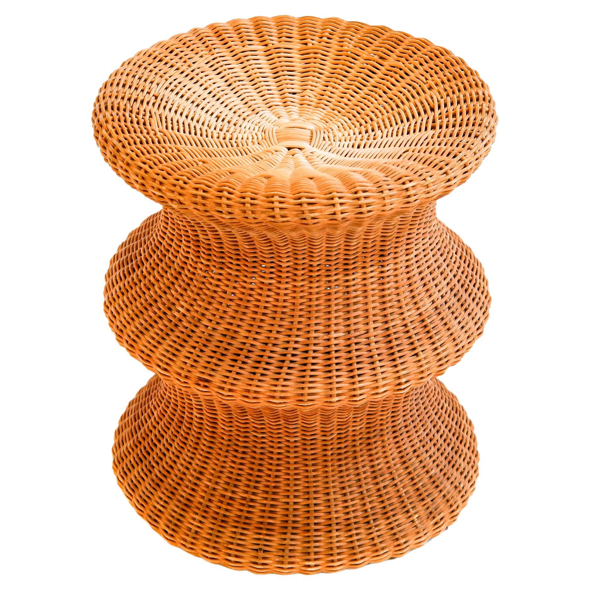 Eero Aarnio mushroom stool in rattan for asko circa 1960